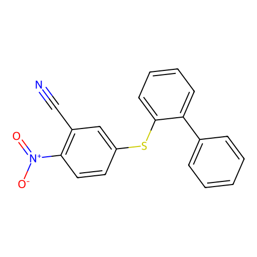 5-(联苯-2-基硫基)-2-硝基苯甲腈 structure