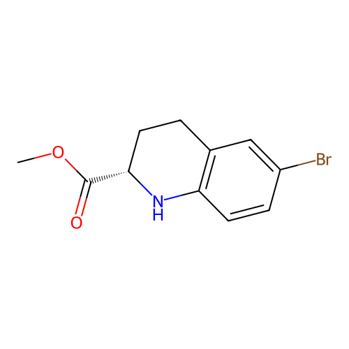 methyl (2S)-6-bromo-1,2,3,4-tetrahydroquinoline-2-carboxylate structure