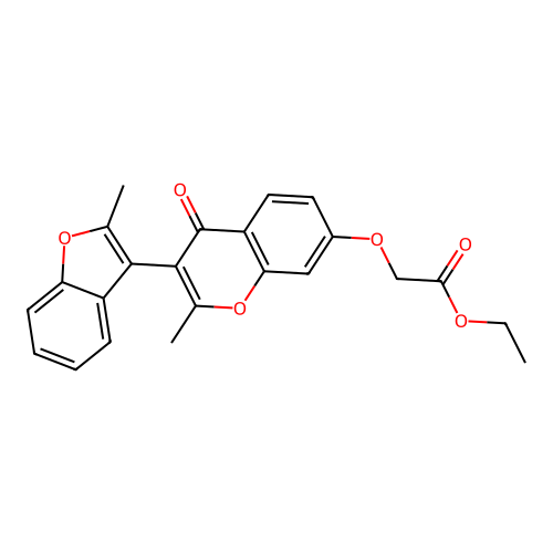 ethyl 2-((2-methyl-3-(2-methylbenzofuran-3-yl)-4-oxo-4H-chromen-7-yl)oxy)acetate structure