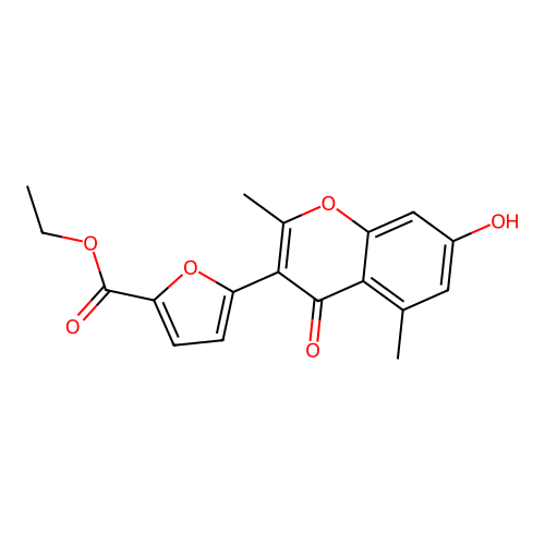ethyl 5-(7-hydroxy-2,5-dimethyl-4-oxo-4H-chromen-3-yl)furan-2-carboxylate structure