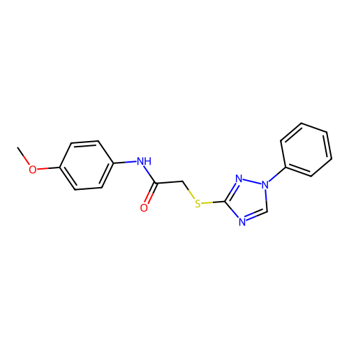 N-(4-methoxyphenyl)-2-[(1-phenyl-1H-1,2,4-triazol-3-yl)sulfanyl]acetamide structure