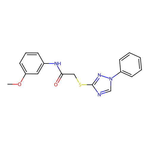 N-(3-methoxyphenyl)-2-[(1-phenyl-1H-1,2,4-triazol-3-yl)sulfanyl]acetamide structure