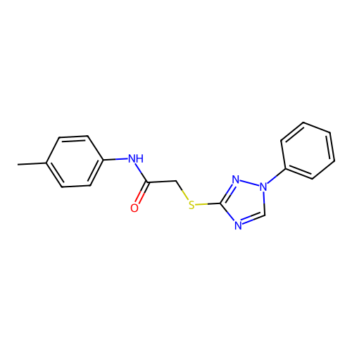 N-(4-methylphenyl)-2-[(1-phenyl-1H-1,2,4-triazol-3-yl)sulfanyl]acetamide structure