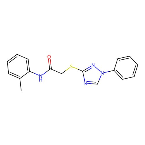 N-(2-methylphenyl)-2-[(1-phenyl-1,2,4-triazol-3-yl)sulfanyl]acetamide structure