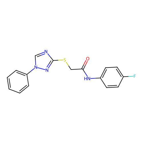 N-(4-fluorophenyl)-2-[(1-phenyl-1H-1,2,4-triazol-3-yl)sulfanyl]acetamide structure