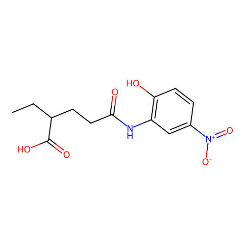 2-Ethyl-5-((2-hydroxy-5-nitrophenyl)amino)-5-oxopentanoic acid structure