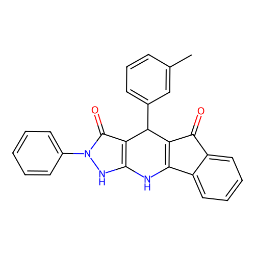 3-Hydroxy-2-phenyl-4-m-tolyl-4,10-dihydro-2H-indeno[1,2-b]pyrazolo[4,3-e]pyridin-5-one structure