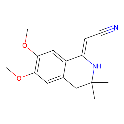 2-(6,7-Dimethoxy-3,3-dimethyl-2,3,4-trihydroisoquinolylidene)ethanenitrile structure