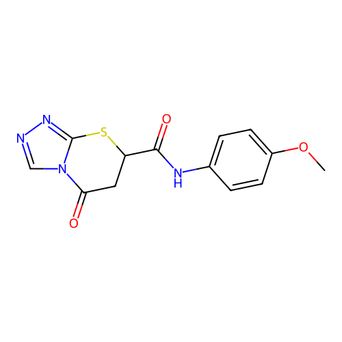 N-(4-methoxyphenyl)-5-oxo-6,7-dihydro-[1,2,4]triazolo[3,4-b][1,3]thiazine-7-carboxamide structure