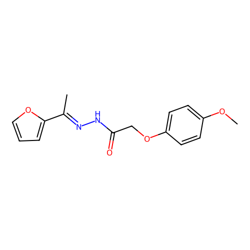 N'-[(1E)-1-(furan-2-yl)ethylidene]-2-(4-methoxyphenoxy)acetohydrazide structure