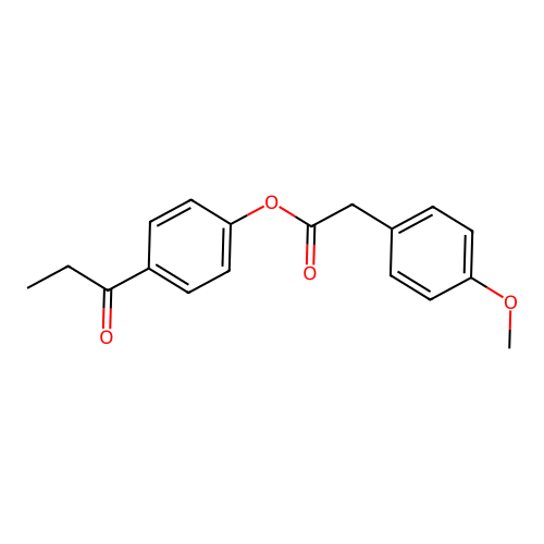 4-Propanoylphenyl (4-methoxyphenyl)acetate structure