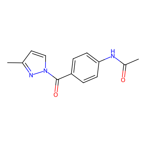 N-{4-[(3-methyl-1H-pyrazol-1-yl)carbonyl]phenyl}acetamide structure