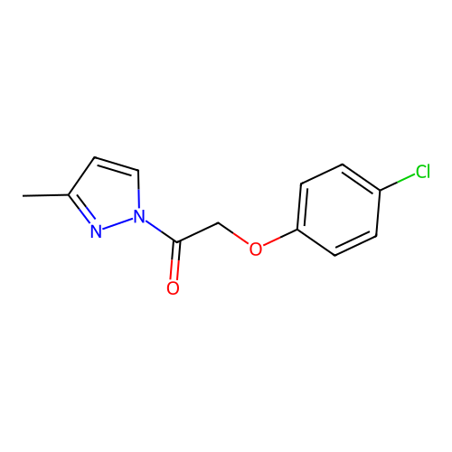 2-(4-Chlorophenoxy)-1-(3-methylpyrazolyl)ethan-1-one structure