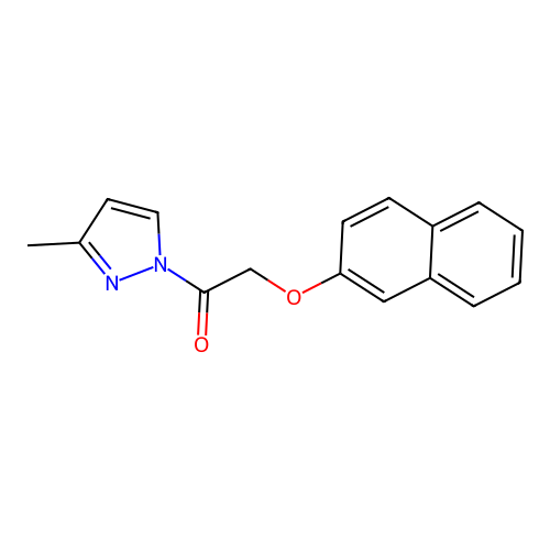 1-(3-methyl-1H-pyrazol-1-yl)-2-(naphthalen-2-yloxy)ethanone structure