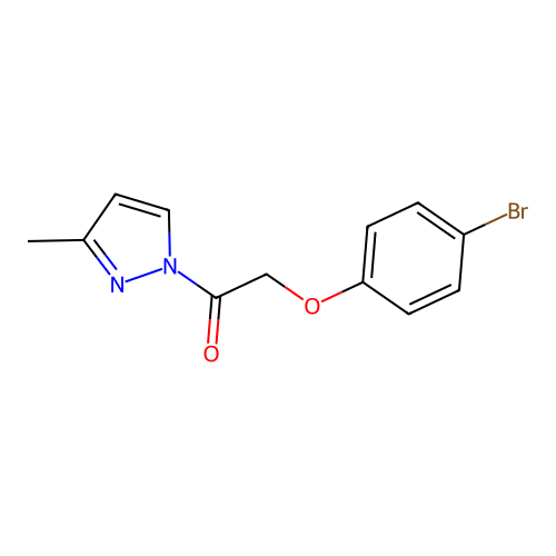 1-[(4-bromophenoxy)acetyl]-3-methyl-1H-pyrazole structure