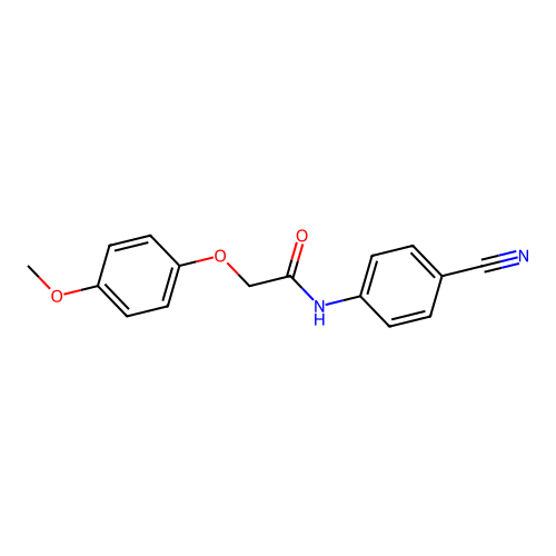 N-(4-cyanophenyl)-2-(4-methoxyphenoxy)acetamide structure