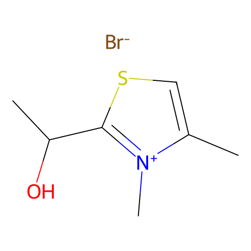 2-(alpha-Hydroxyethyl)-3,4-dimethylthiazolium structure