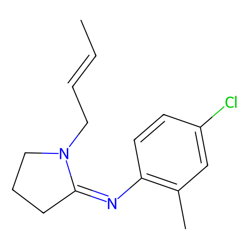 N-(1-(2-Butenyl)-2-pyrrolidinylidene)-4-chloro-2-methylbenzenamine structure
