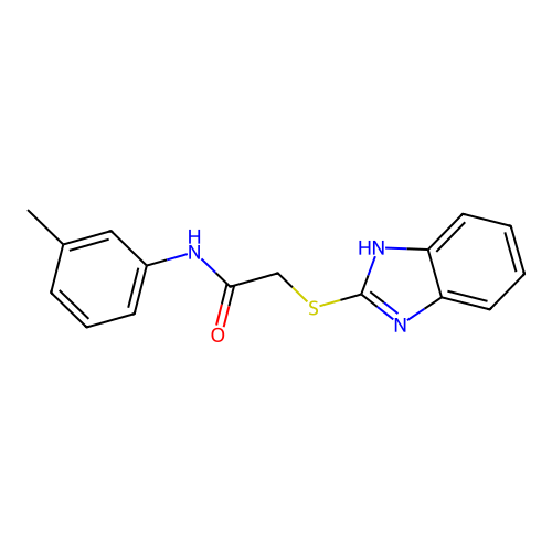 2-(1H-benzimidazol-2-ylsulfanyl)-N-(3-methylphenyl)acetamide structure