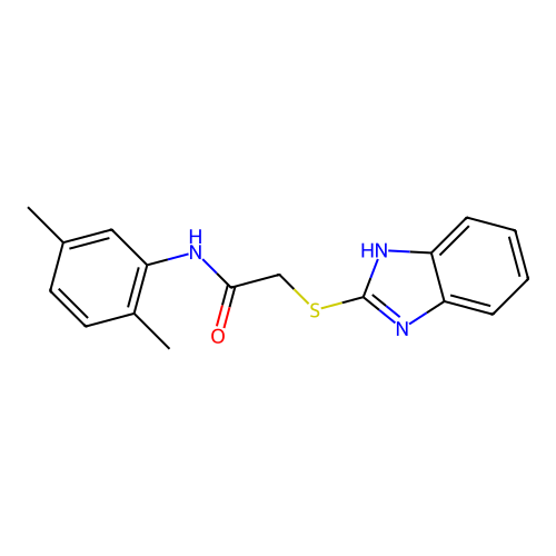2-(1H-benzimidazol-2-ylsulfanyl)-N-(2,5-dimethylphenyl)acetamide structure