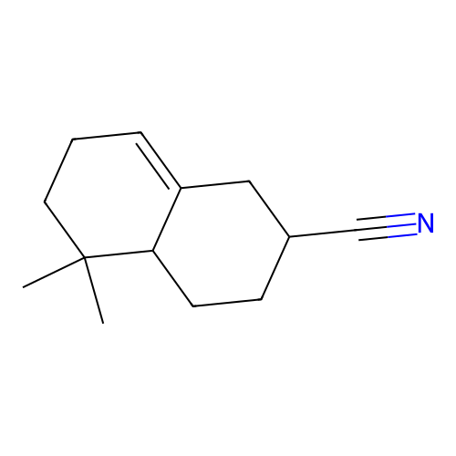 Octahydro-5,5(or 8,8)-dimethylnaphthalene-2-carbonitrile structure