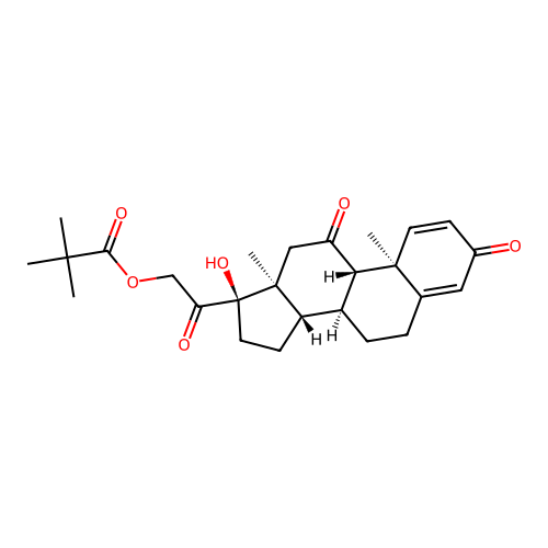 Pregna-1,4-diene-3,11,20-trione, 21-(2,2-dimethyl-1-oxopropoxy)-17-hydroxy- structure