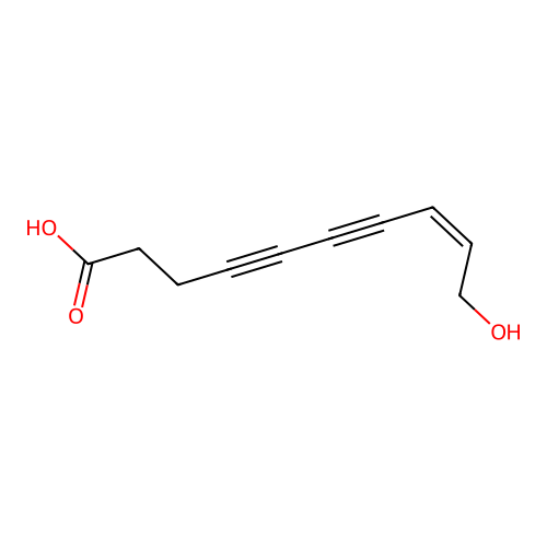 (Z)-10-Hydroxy-8-decene-4,6-diynoic acid structure