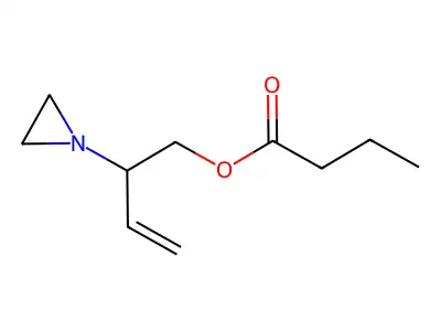 2-(Aziridin-1-yl)but-3-en-1-yl butanoate structure