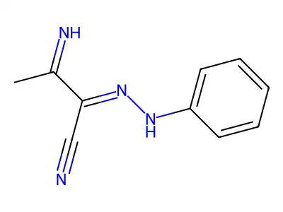 Butanenitrile, 3-imino-2-(phenylhydrazono)- structure