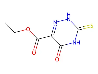 Ethyl 5-oxo-3-thioxo-2,3,4,5-tetrahydro-1,2,4-triazine-6-carboxylate structure