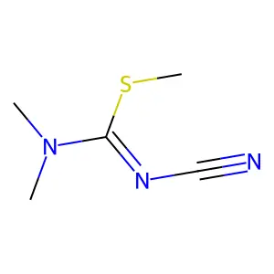 methyl N'-cyano-N,N-dimethylcarbamimidothioate structure