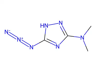 5-azido-N,N-dimethyl-1H-1,2,4-triazol-3-amine structure