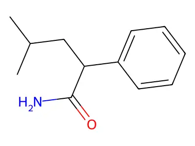 2-Phenyl-4-methylpentanoic acid amide structure