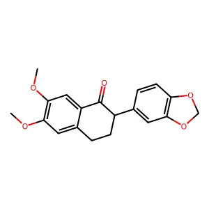 2-(1,3-benzodioxol-5-yl)-6,7-dimethoxy-3,4-dihydro-2H-naphthalen-1-one structure