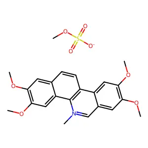 BENZO(c)PHENANTHRIDINIUM, 5-METHYL-2,3,8,9-TETRAMETHOXY-, METHYL SULFATE structure