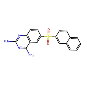 6-(2-萘磺酰基)-2,4-喹唑啉二胺 structure