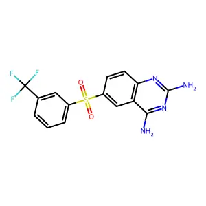 6-{[3-(Trifluoromethyl)phenyl]sulfonyl}-2,4-quinazolinediamine structure