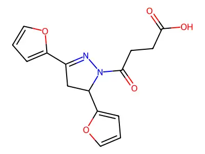 4-(3,5-Di-furan-2-yl-4,5-dihydro-pyrazol-1-yl)-4-oxo-butyric acid structure