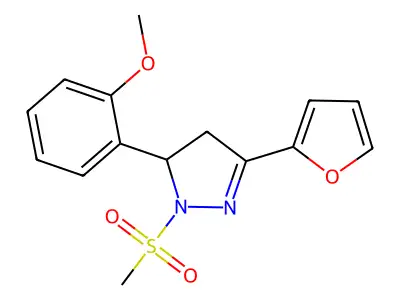 5-(Furan-2-yl)-3-(2-methoxyphenyl)-2-methylsulfonyl-3,4-dihydropyrazole structure