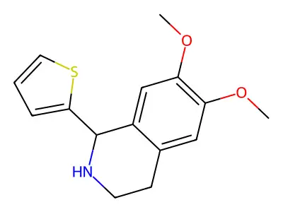 1,2,3,4-Tetrahydro-6,7-dimethoxy-1-(2-thienyl)isoquinoline structure