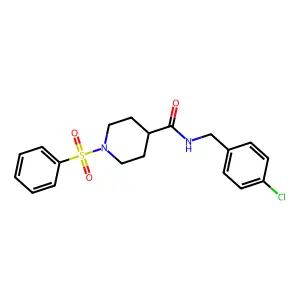 1-(benzenesulfonyl)-N-[(4-chlorophenyl)methyl]piperidine-4-carboxamide structure