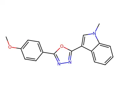 2-(4-Methoxyphenyl)-5-(1-methyl-1H-indol-3-yl)-1,3,4-oxadiazole structure