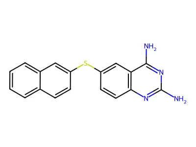 2,4-Quinazolinediamine, 6-(2-naphthalenylthio)- structure
