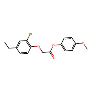 4-Methoxyphenyl (2-bromo-4-ethylphenoxy)acetate structure