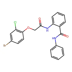 2-{[(4-bromo-2-chlorophenoxy)acetyl]amino}-N-phenylbenzamide structure
