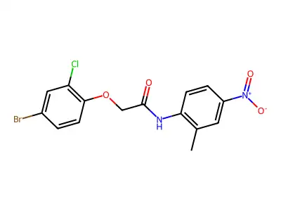 2-(4-bromo-2-chlorophenoxy)-N-(2-methyl-4-nitrophenyl)acetamide structure