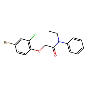 2-(4-bromo-2-chlorophenoxy)-N-ethyl-N-phenylacetamide structure