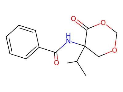 5-Benzoylamino-5-isopropyl-4-oxo-1,3-dioxane structure