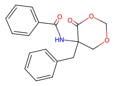 N-[4-oxo-5-benzyl(1,3-dioxan-5-yl)]benzamide structure