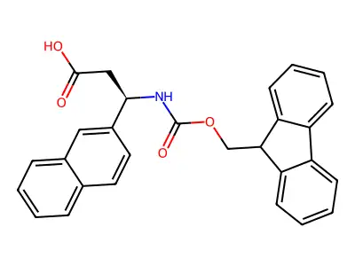 3-((((9H-Fluoren-9-yl)methoxy)carbonyl)amino)-3-(naphthalen-2-yl)propanoic acid structure